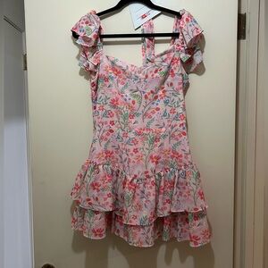 Chic Floral Ruffled Romper